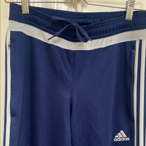 Adidas Blue and White Leggings with Sporty Stripes